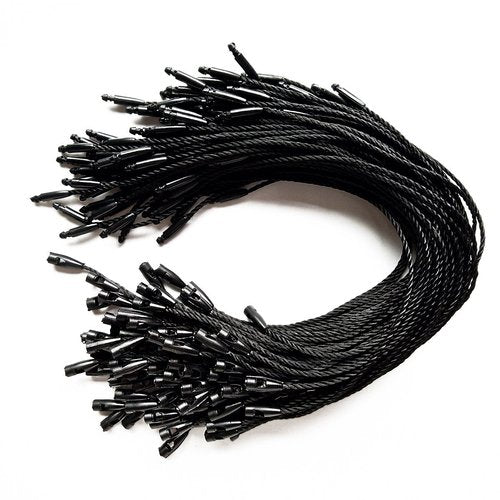 LGEGE 500 pcs 7.5-inch Black Hang Tag Nylon String Snap Lock Pin Loop Fasteners Hook Ties