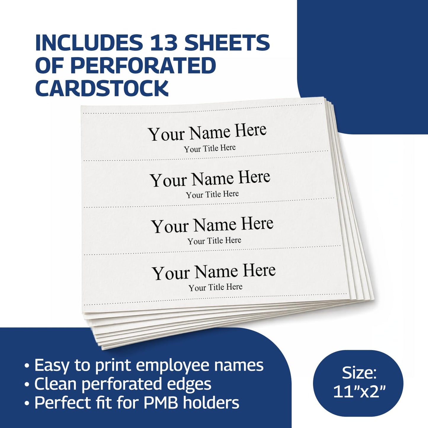 Plastic Products Mfg – 8.5 x 2.5 Bordered Cubicle Name Plate Holder 2" Hook – Single-Sided Desk Name Plate Holder for Cubicle Wall Office Display with Silver Border (2 pack)