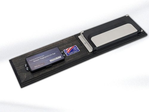 Crime Scene Folding Fingerprinting Kit - 100 FD-258 Cards - Card Holder - Mounted to a Folding Wooden Base - XL Ink Pad