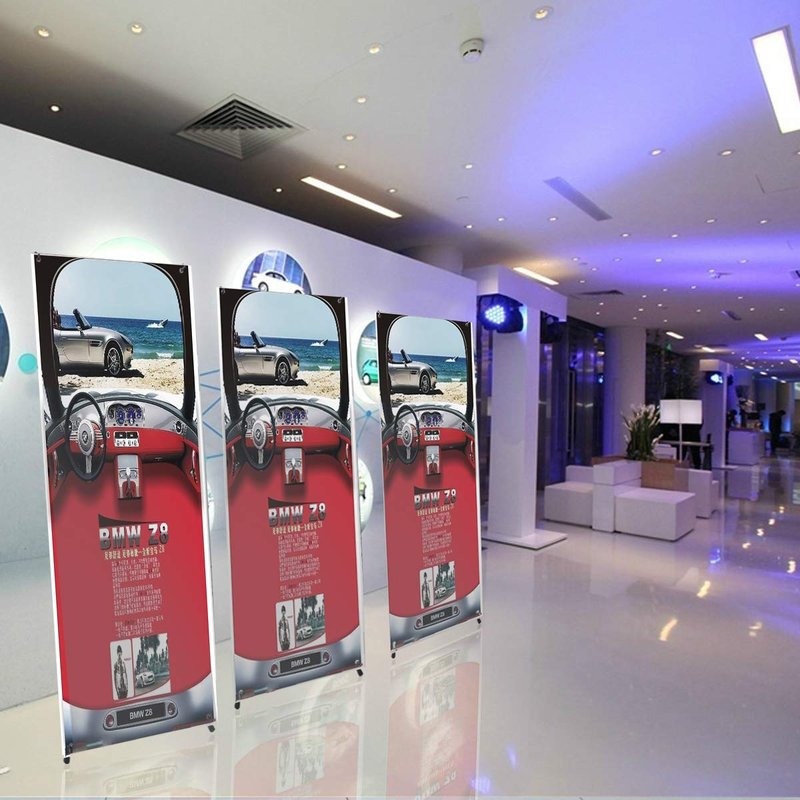 YDisplay X Banner Stand Adjustable Fit Banner Size from 23"X63" to 32"X78" Portable Oxford Bag for Trade Show Exhibition Market,1 Pack