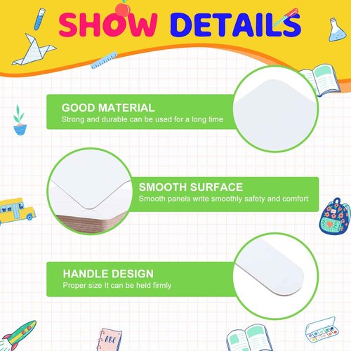 50 PCS 8 x 10 Inch Dry Erase Answer Paddle, Handheld Wooden White Board Double Sided Dry Erase Signs Auction Paddles for Students Classroom Office Meeting Voting Answers Bidding Shower Games Party