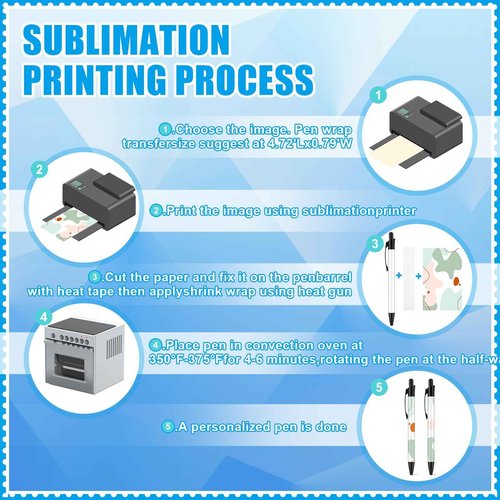 48 PCS Sublimation Pens Blank Bulk Heat Transfer Pen Back to School Aluminum Customized Pen with Heat Shrink Wrap,Sublimation Ballpoint Pen Personalized Clip Pen for DIY School Office Supplies