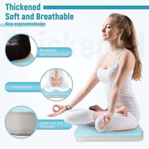 Seat Cushions for Office Chairs,Ultra Thick(2.5" Inch) Dual-Layer Gel &Memory Foam Wheelchair Cushions for Long Sitting, Non-Slip Cover Chair Seat Pads for Office, Computer Desk,Car & Truck