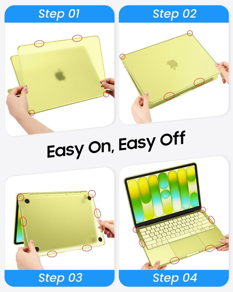 Fintie Case for MacBook Neo 13 Inch A3404 (2026 Release) - Protective Ultra-Thin High Transparency Snap On Hard Shell Cover for MacBook Neo 13" with A18 Pro Chip (Frost Citrus)
