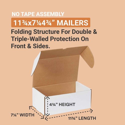 AVIDITI Shipping Boxes Medium 11.75"L x 7.25"W x 4.75"H, 25-Pack | Corrugated Cardboard Box for Packing, Moving and Storage 11 3/4x7 1/4x4 3/4