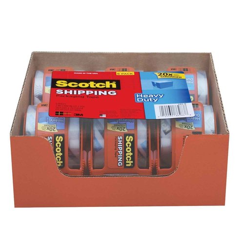 Scotch Heavy Duty Shipping Packaging Tape, 1.88 Inches x 800 Inches, 12 Rolls with Dispenser.