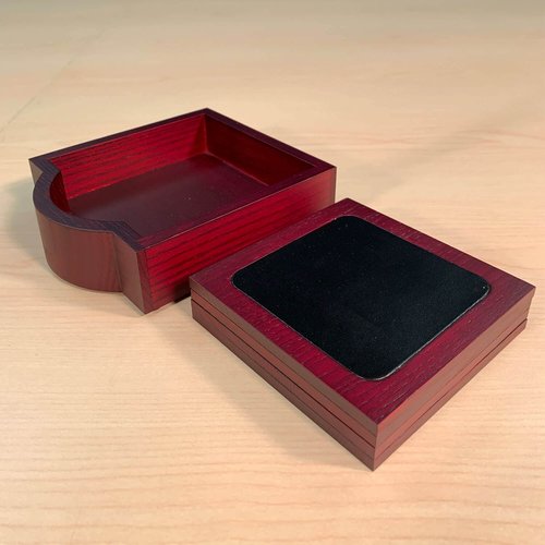 Dacasso Rosewood and Leather 4 Coaster Set