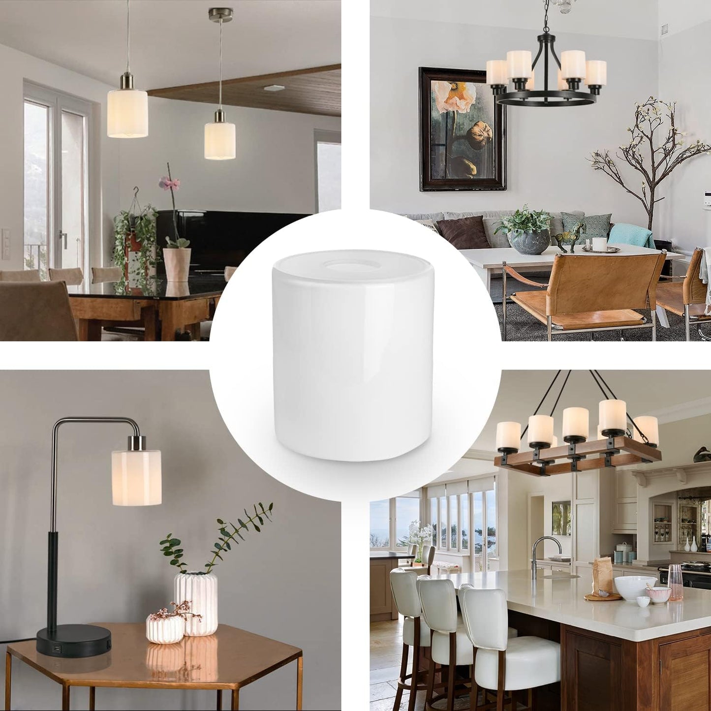 1 Pack Seeded Clear Glass Lamp Shade Replacement Glass Shade for Pendant light, Floor lamp, Desk lamp,Wall Sconces and Bathroom Vanity lights.1-5/8-Inch Fitter Opening