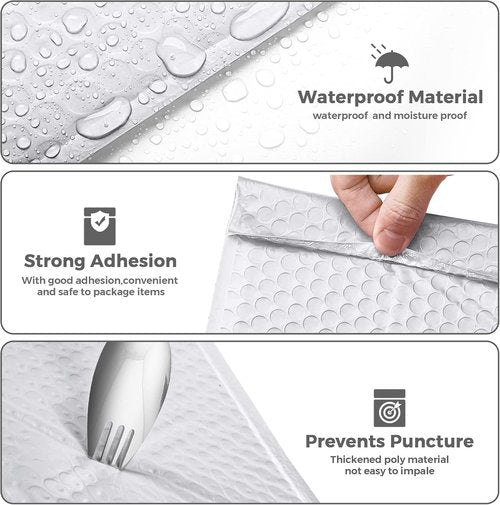 Metronic Large Bubble Mailers - 10.5x16" Padded Envelopes with Strong Adhesion | 500 Pack for Shipping Books & Clothes