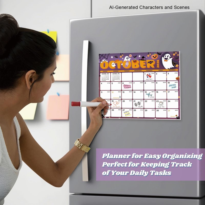 XISIDO 2026-2027 Magnetic Calendar for Refrigerator, 18 Monthly Fridge Calendar Magnet January 2026 to June 2027, 11" X 8.5" (Seasonal Designs)