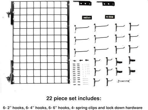 Garage Organizer Panel - Wall Mounted Pivoting System | 22-Piece Kit for Efficient Storage