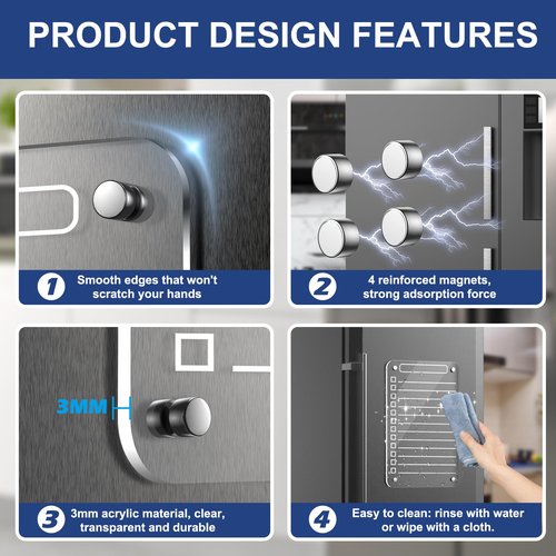 2 Pcs Acrylic Magnetic Dry Erase Board for Fridge, 12"X6" Clear Magnetic to Do List White Board, Acrylic Dry Erase to Do List for Refrigerator, Magnet Whiteboard with 6 Markers