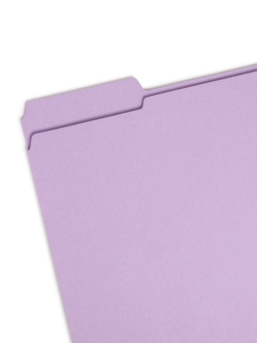 Smead File Folder, Reinforced 1/3-Cut Tab, Letter Size, Lavender, 100 per Box (12434)
