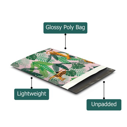10x13 (100) Cheetahs Designer Poly Mailers Shipping Envelopes Premium Printed Bags (Pack of 2)