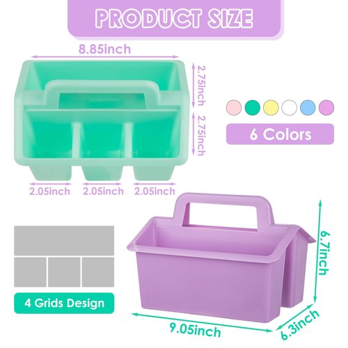 Find Scrapblooms Plastic Caddy For Classroom,Office,Home,6-pack Storage Caddy For Pencil,Pen,Craft Tools (Pastel Color)