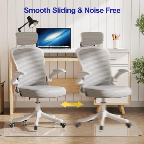 Delamu Large Office Chair Mat for Hardwood Floor, 46"×60" Office Computer & Desk Chair Mat, PVC Heavy Duty Floor Protector Mats for Rolling Chairs, Transparent