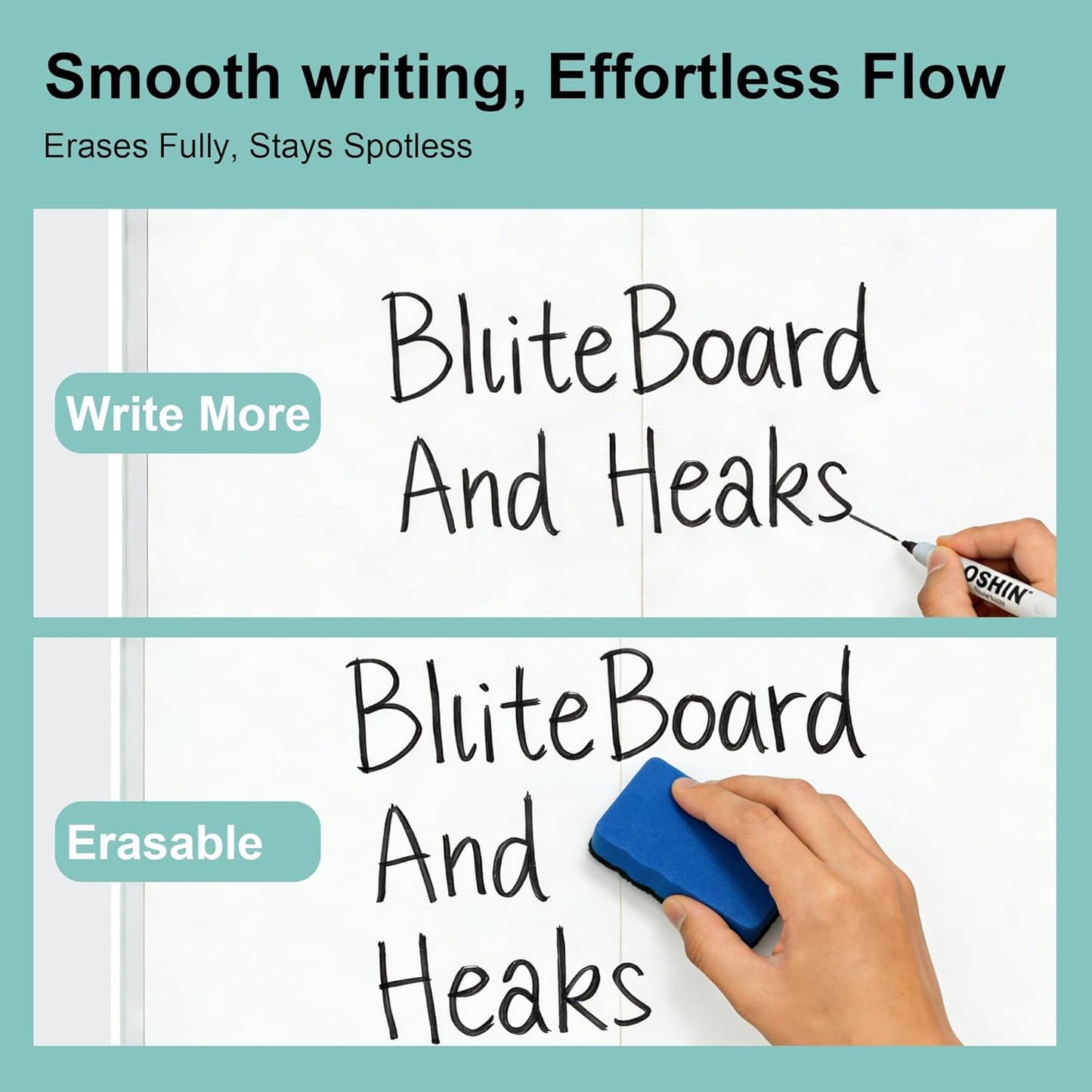 Skiennix Dry Erase Whiteboard - 48" X 36" Wall-Mounted Aluminum Frame | Portable Presentation Board with Pen Tray