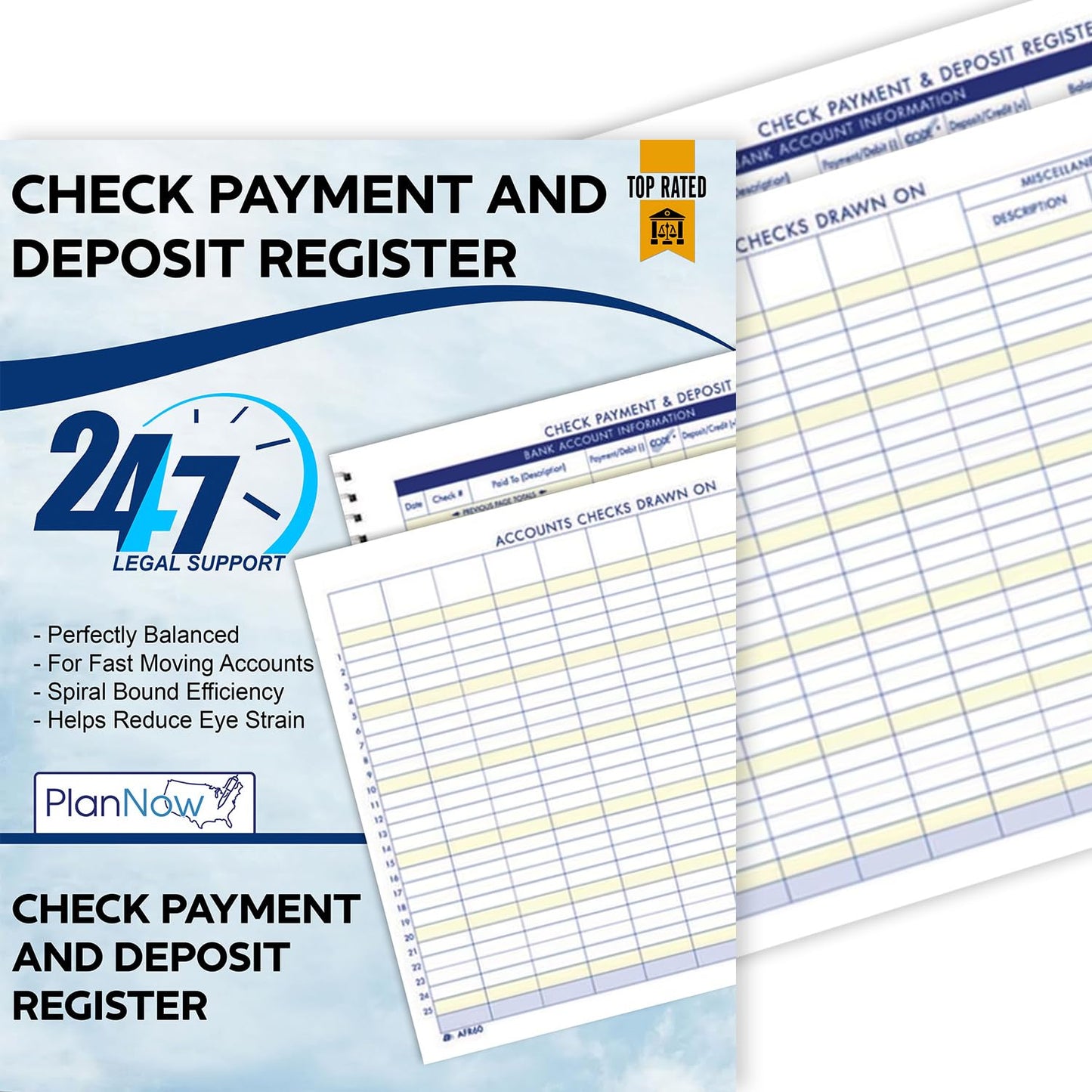 Dual Check Payment & Deposit Register for Personal, Business & Office Use