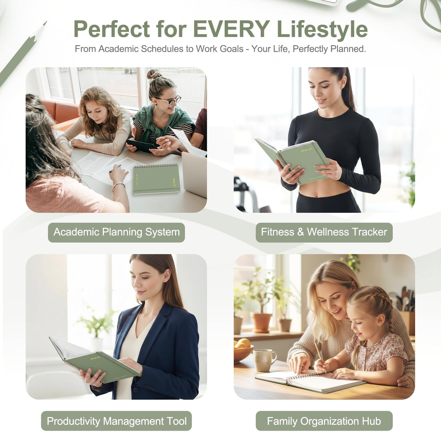 Planner 2026-2027, Weekly and Monthly Academic Year Calendar Planner, July 2026 - June 2027, Daily Agenda Book for Office School Supplies, A5(6.3'' x 8.5'')