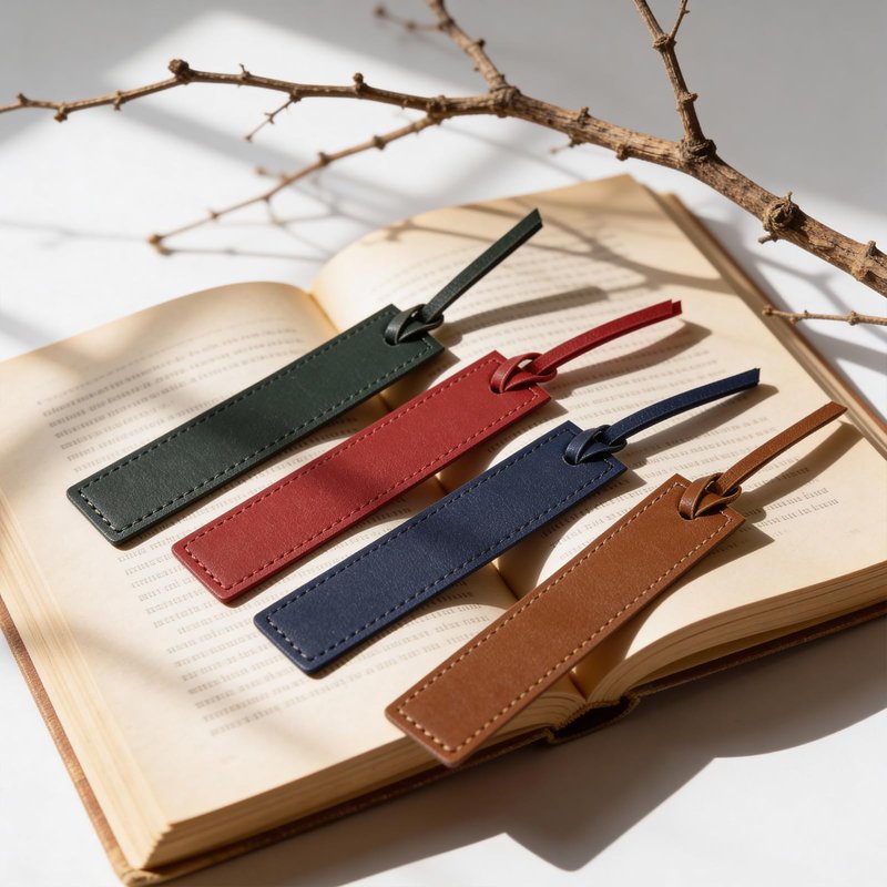 6 Pcs Leather Bookmarks with Tassels, Handmade Stitched Bookmarks - Classic Retro Style Page Markers, Unique Reading Gifts for Book Lovers, Men, Women, Readers, Teachers and Students