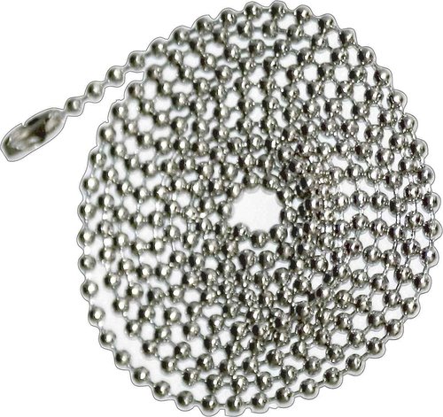 Advantus 75417 ID Badge Holder Chain, Ball Chain Style, 36" Long, Nickel Plated (Box of 100)