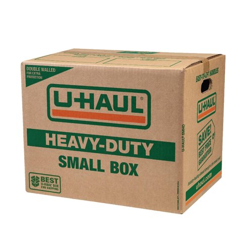 U-Haul Small Heavy-Duty Double Wall Moving & Shipping Boxes - Pack of 10 Boxes with Handles - 16-3/8” x 12-5/8” x 12-5/8” (L x W x H) - Bonus Roll of Tape Included