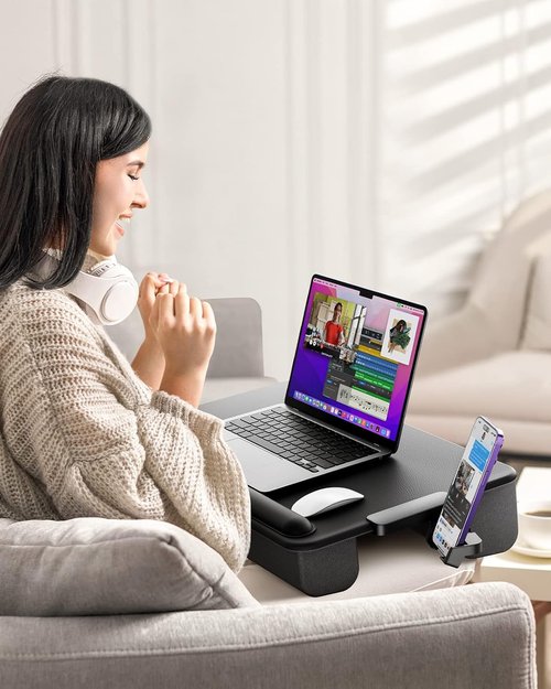 SAIJI Portable Laptop Lap Desk - Lightweight Tray for Bed & Couch | Fits Up to 17" Laptops & MacBook