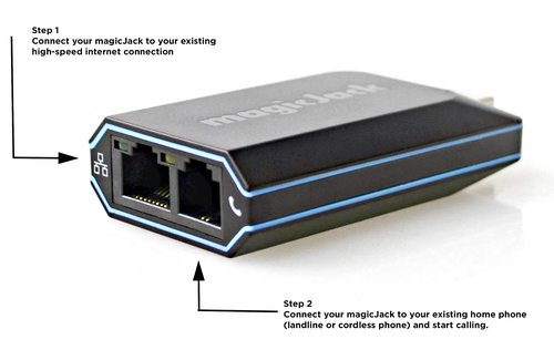 magicJack VOIP Phone Adapter - Unlimited Calls to US & Canada, No Monthly Bill, Portable Internet Phone with App, magicIN™ & magicOUT™ Service