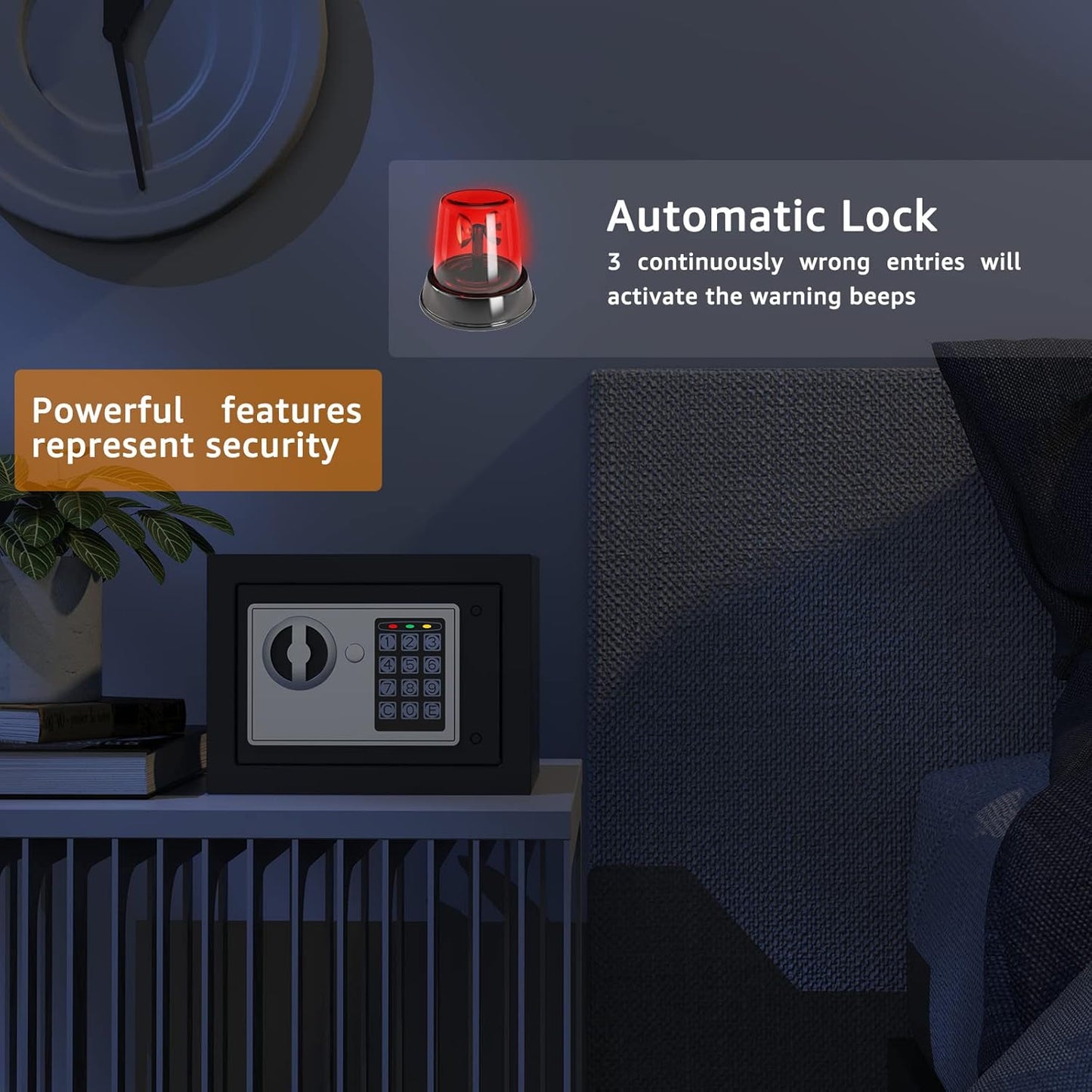 <1.6 cu.ft.>Goldenkey Digital Safe with Electronic Keypad, Document Safe with Removable Shelf, Personal Safes Box Perfect for Guns, Laptop for Home, Office, Hotel, 11.81"D x 14.96"W x 11.81"H