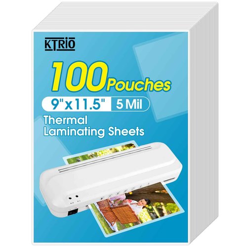 Ktrio 50 Pack 5 Mil 11 x 17 Inches Laminating Sheets, 100 Pack 5 Mil 8.5 x 11 Inches Thermal Laminating Pouches