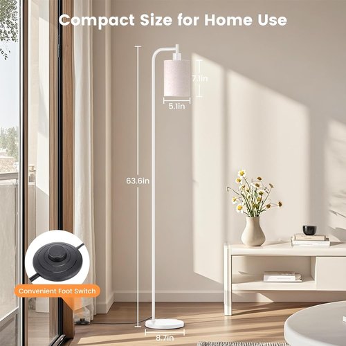 SIBRILLE Dimmable Floor Lamp - Modern Tall Standing Lamp with Remote Control & 3 Color Temperatures | Linen Shade
