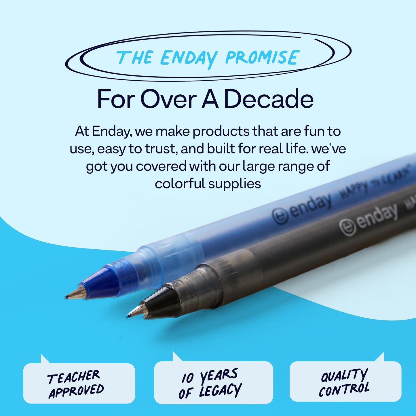 Enday Ballpoint Pens Bulk Blue and Black Pens (240 Pack) 120 Black & 120 Blue - Medium Point (1.0mm) Flexible Round Barrel For Writing Comfort, Pens Bulk for School, Home and Office.