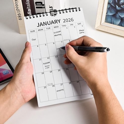 Yibukiu Small Wall Calendar 2025-2027, 6''x9'' Mini Calendar July 2025 to June 2027, 24 Months Minimalist Little Notepad Calendar for Fridge, Work, Desk