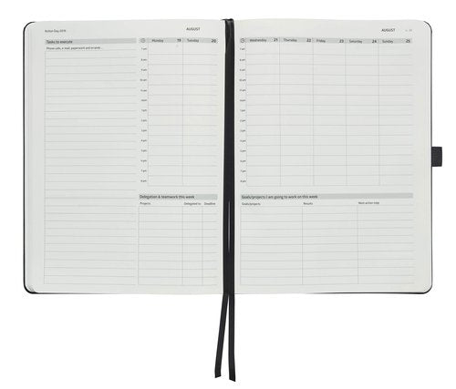 Action Day 2025 Weekly Planner - Effective Planning System & Increase Productivity, To-Do List, Goals, Projects, Dated Daily Diary - 8x11 Black