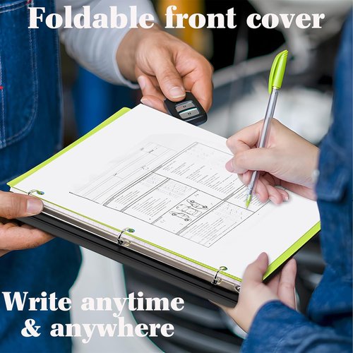 INFUN 1-Inch 3-Ring Project Organizer Binder - 13 Pockets, Customizable Cover, 225 Sheet Capacity | Black