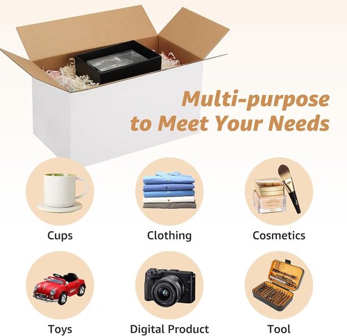EXYGLO 40-Pack Shipping Boxes - 9x6x3 White Corrugated Cardboard for Packaging & Moving