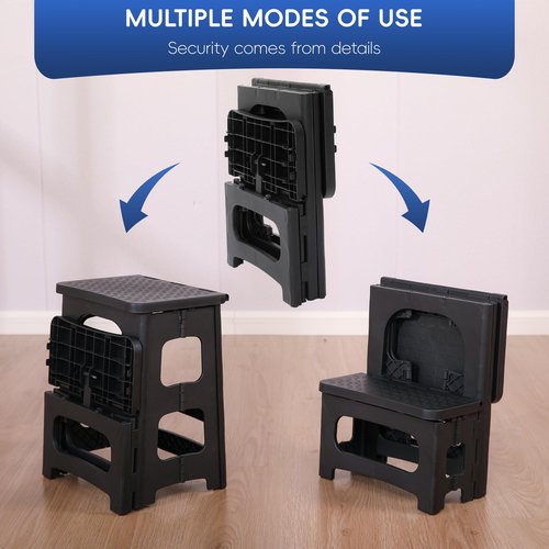 HHuanwfer 2-Step Folding Stool for Adults, Non-Slip Foldable Stool for Home, Office, Garage, Library, Closet, Bathroom, Porch