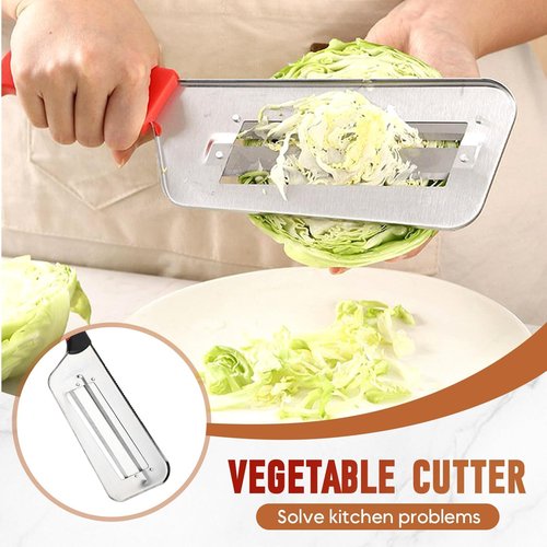 bolstoc Stainless Steel Shredder Knife, Multifunctional Stainless Steel Dual Blade Julienne Cutter, Shredder Knife for Vegetables Save Your Cooking Time and Energy, Easy to Clean (2PCS Red & Black)