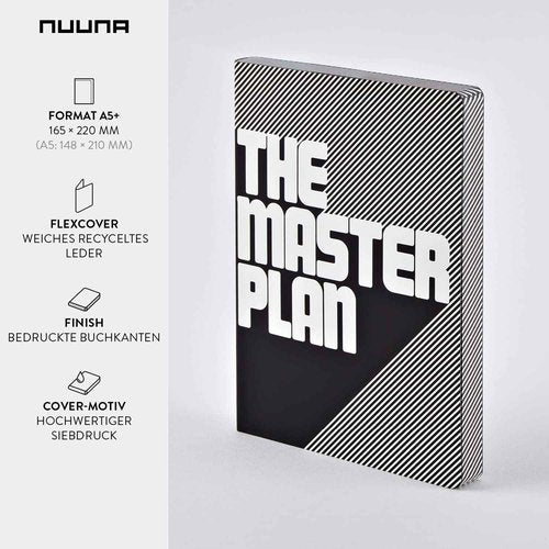 Nuuna Graphic L The Master Plan Smooth Bonded Leather Notebook - Black