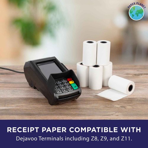 Thermal Receipt Paper for Dejavoo Terminal by Paper Planet | 30 Rolls | P1, P3, P8, QD1, QD2, QD4, Z8, Z9, Z11