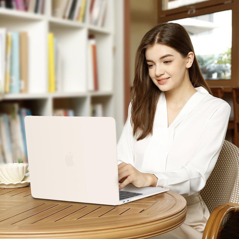 MOSISO Compatible with MacBook Air 13 inch Case M1 Chip 2021-2018 Release A2337 A2179 A1932, Plastic Hard Shell&Keyboard Cover&Screen Film&Storage Bag for MacBook Air 13.3 inch Case, Beige