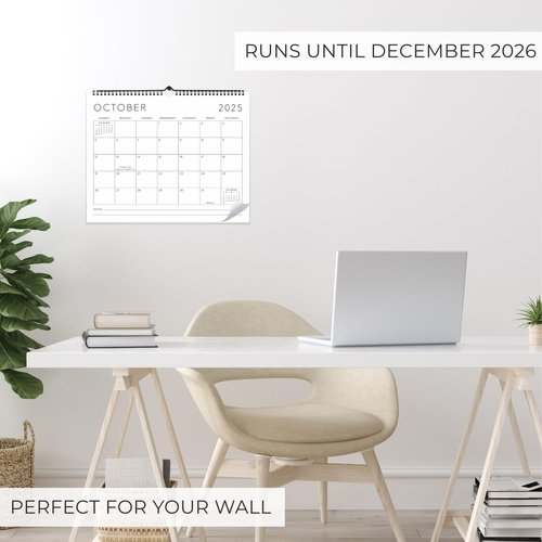 Beautiful 2025-2026 Wall Calendar - Runs from July 2025 until December 2026 – Large 14.5" x 11.5" Office Wall Calendar for Easy Organizing
