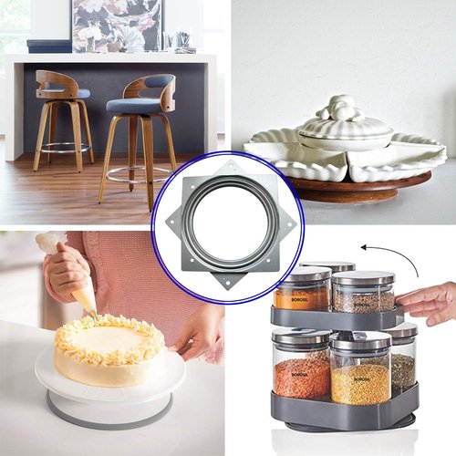 Skiennix 6-Inch Lazy Susan Turntable Bearing - 500lbs Capacity for Serving Trays & Kitchen Storage