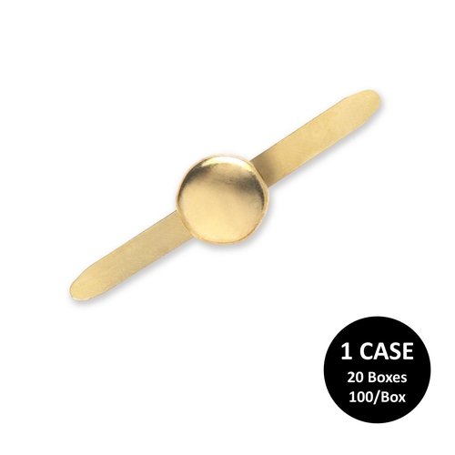 ACCO Brass Paper Fasteners, 3/4", Plated, 1 Case, 20 Boxes/Case, 100 Fasteners/Box (A7071703CS)