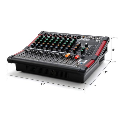 TC-Home 8 Channel Powered Mixer Professional Mixing Amplifier 16DSP TRS USB Bluetooth Home Recording