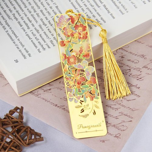 Kinsound Flower Bookmarks with Tassel - Cute Hollow Butterfly Design | 3-Piece Set for Book Lovers