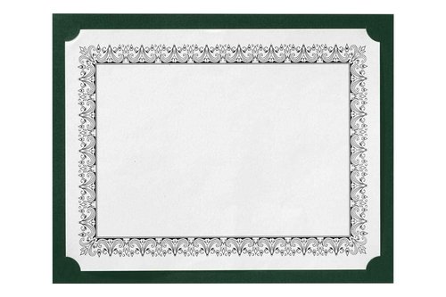 LUXPaper 9.5" x 12" Single Certificate Holders | Green Linen | 100lb. Cover | 50 Qty
