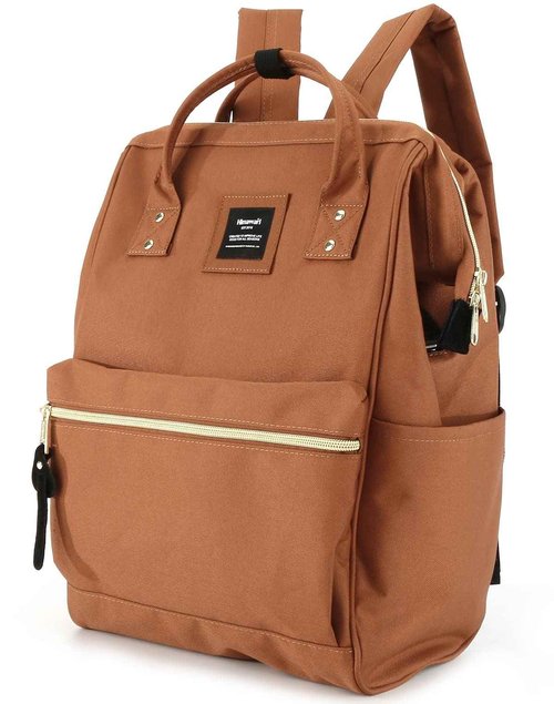 Himawari Laptop Backpack for Women&Men,Wide Open Large USB Charging Port 15.6 Inch Laptop Doctor College Work Bag (9001 - Caramel)