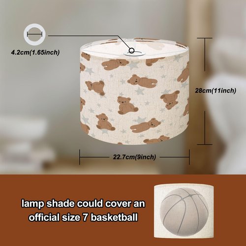 Lampshades Lamp Shades 1 Pack Teddy bear girl boy seamless baby Hand Light Shade for Table Lamps Floor Lamps Drum Lamp Shades Lampshade Replacement