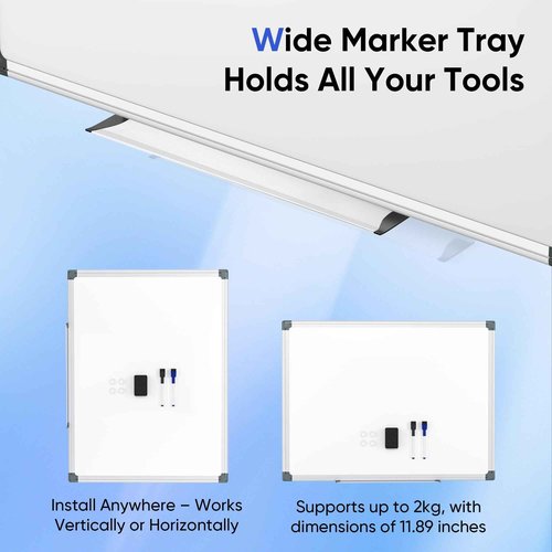 VUSIGN 48" x 36" Large Magnetic Whiteboard for Wall, Dry Erase Board with Silver Frame, Wall Mounted White Board for Classroom, Office, Home – Includes Markers, Magnets & Eraser